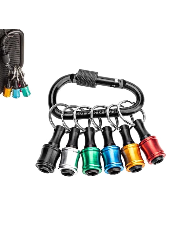 Bit Holder Key Chain, 1/4 Socket Hex Drill Bit Holder,Quick Release Keychain Oranizer Cool Gadgets for Men Gift
