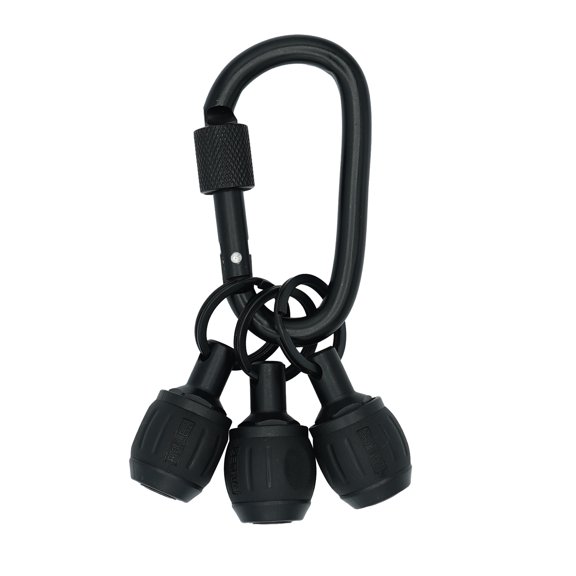 Bit Holder Key Chain Screwdrivers - Railer Heavy Duty 1/4" Hex Soft Ball Grip Bit Holders & Secure Keychain Carabiner. HVAC Tools w/Quick Release For Nut Drivers, Impact Driver & Drill Bits