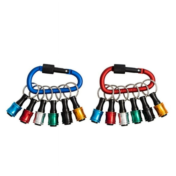 Bit Holder Keychain,2 Sets Of 6PCS 1/4 Drill Bit Holder, Easy Release and Quick Change Bit Holder,Screwdriver Bit Holder