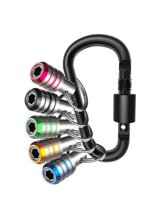 Bit Holder Keychain, 5Pcs 1/4 Hex Impact Drill Bit Keychain Quick Change Connect Holder Drill Screw Adapter