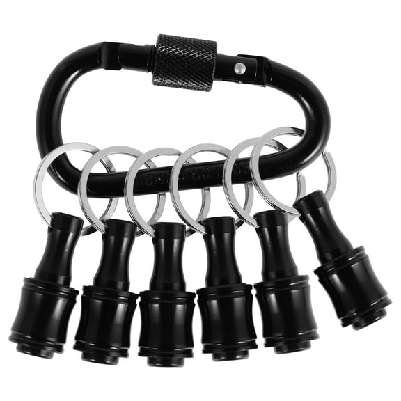 Bit Holders Set 1/4 Socket Aluminum Alloy Hex Shank Screwdriver Bit Holder with Carabiner for Impact Driver Drill Bit Keychain Extension Bar