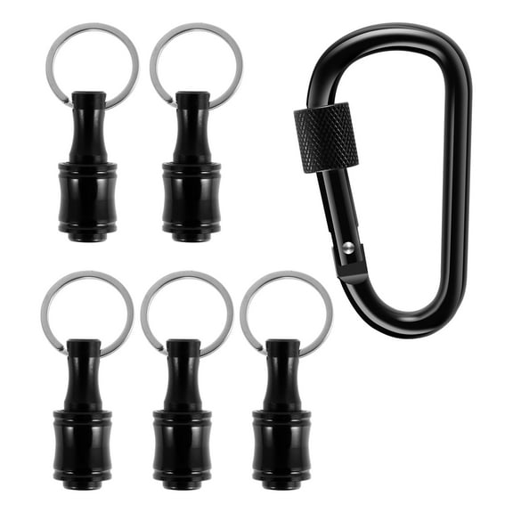 Bit Holders Set 1/4 Socket Aluminum Alloy Hex Shank Screwdriver Bit Holder with Carabiner for Impact Driver Drill Bit Keychain Extension Bar