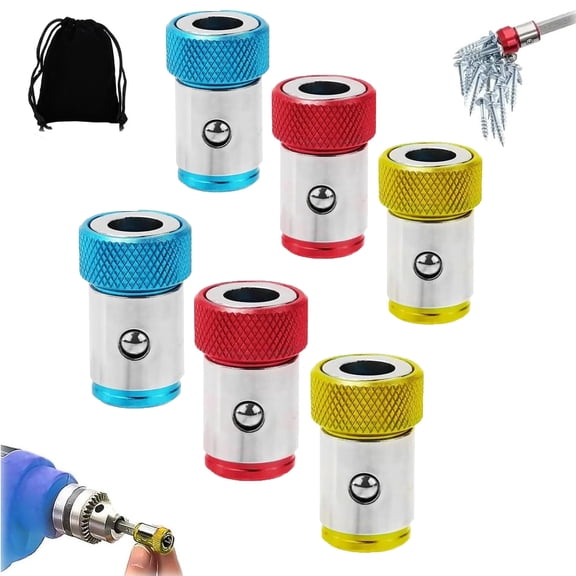 Bit Magnetic Ring, Strong Magnetic Screw Ring for Drill, Power Mag Bit Rings, 2026 New Screwdriver Head MagneticRing, 6.35mm Magnetic Screw Holder, Universal ScrewRing Bits for 1/4'' Hex Drill