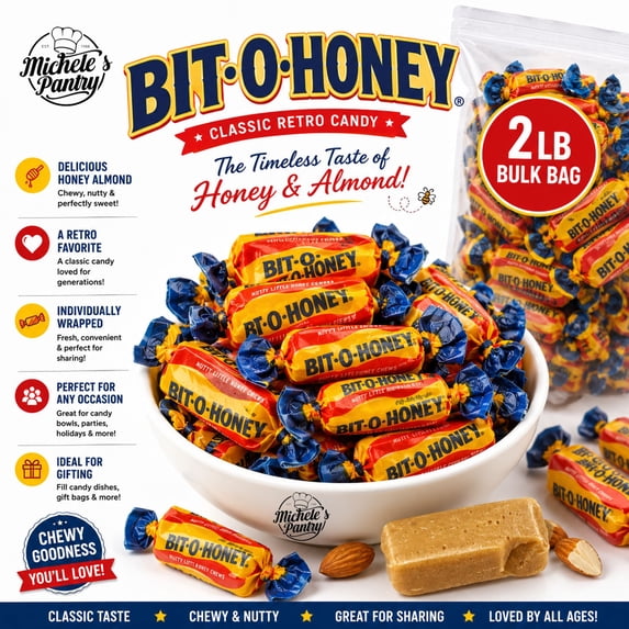 Pearson's Candy Bit o Honey Candy Cream Filled Bites Honey Flavor 1-Count 2 lbs