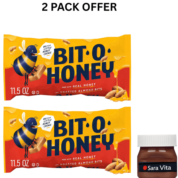 Bit-O-Honey Honey and Almond Chewy Taffy Candy 11.5 oz. Lay Down Bag