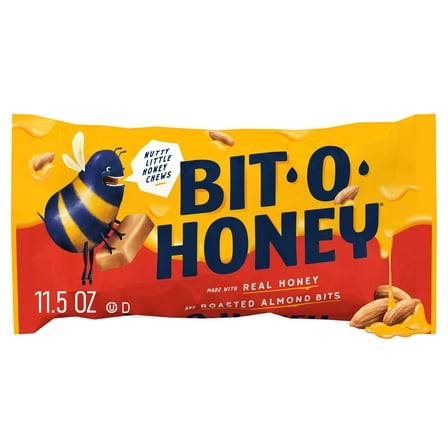 Bit-O-Honey Honey and Almond Chewy Taffy Candy 11.5 oz. Lay Down Bag
