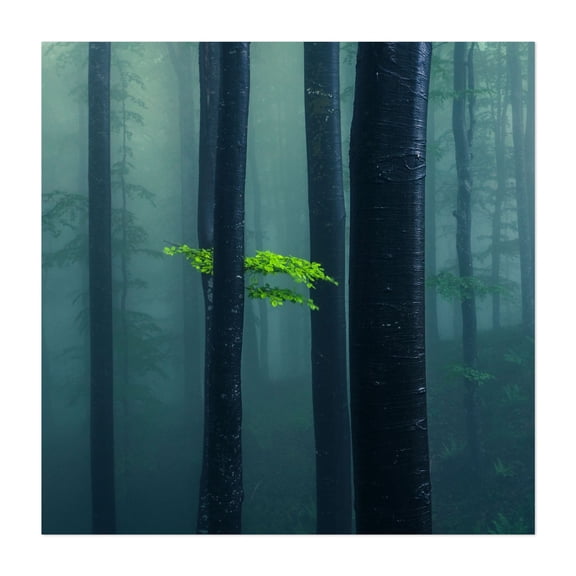 Bit Of Green - Bulgaria Photography Forest Nature Woodland Mystical Landscape Scenic Wilderness Unframed Wall Art Print 16 x 16 inches