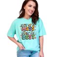 thumbnail image 1 of Bit of a mess but doin' my best graphic t-shirt, Cute and humorous message tee, Colorful and fun shirt, Positive vibes apparel, Chalky Mint Comfort Colors T-Shirt, 3XL, 1 of 1