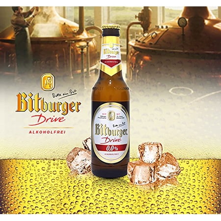 Bitburger Drive Zero Non-Alcoholic Malt Beer, 11.2 fl oz (12 Glass Bottles)