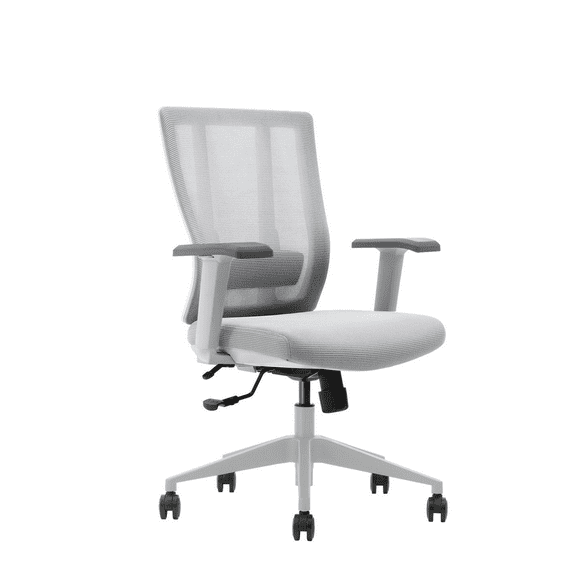 Bitchair Ergonomic Mesh Conference Room Chair - Adjustable Lumbar Support Computer Desk Chair with Height Adjustable Arms - Seat Depth Adjustable Executive Home Office Chair - (Gray)