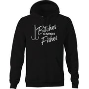 Bitches Catch Fishes Sweatshirt for Men Small Black