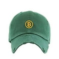 thumbnail image 1 of Bitcoin B Vintage Baseball Cap Embroidered Cotton Adjustable Distressed Dad Hat Hunter Green, 1 of 1