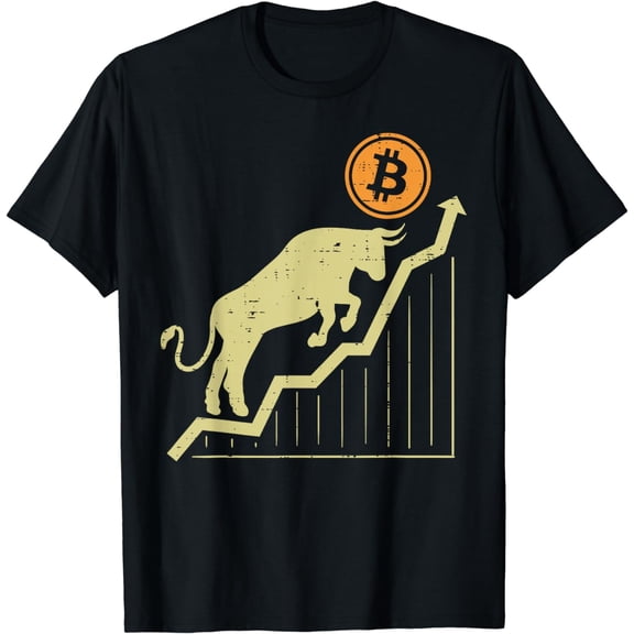 Bitcoin Bull Graph Bullish BTC Crypto Cryptocurrency Trader T-Shirt