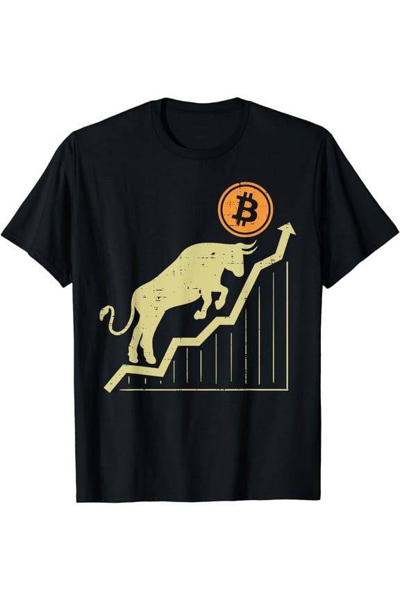 Bitcoin Bull Graph Bullish BTC Crypto Cryptocurrency Trader T-Shirt