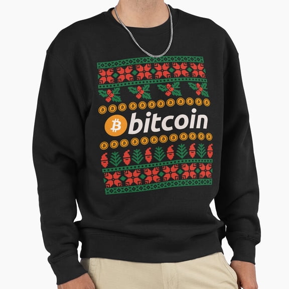 Bitcoin Christmas Sweater Unisex Sweatshirt Funny Crypto Gift Retro Vintage Graphic G10028, Up to Size 5XL