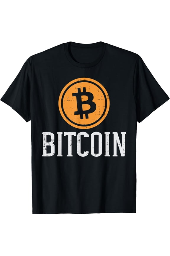 Bitcoin Coin Logo BTC Cyrpto Cryptocurrency Trader Men Women T-ShirtMen and women, White Black T-shirt, size: Extra large S-4XL