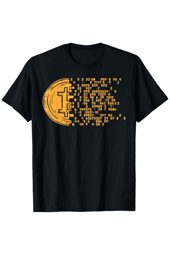 Bitcoin Coin Numbers BTC Crypto Cryptocurrency Miner Trader T-ShirtMen and women, White Black T-shirt, size: Extra large S-4XL