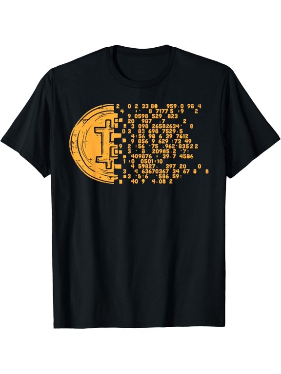 Bitcoin Coin Numbers BTC Crypto Cryptocurrency Miner Trader T-ShirtMen and women, White Black T-shirt, size: Extra large S-4XL