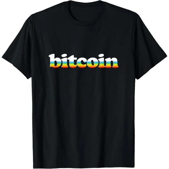 Bitcoin Cryptocurrency Blockchain Digital Finance Retro Art Unisex T-Shirt ,up to size 5XL