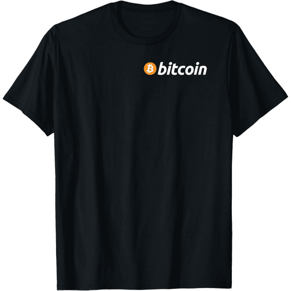 Bitcoin Cryptocurrency Logo Graphic T-Shirt, Minimalist BTC Blockchain Investor Trader Men's Women's Unisex Short Sleeve Black Tee, Retro Crypto Enthusiast Gift Top