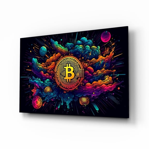 Bitcoin Glass Wall Art || Designer Collection