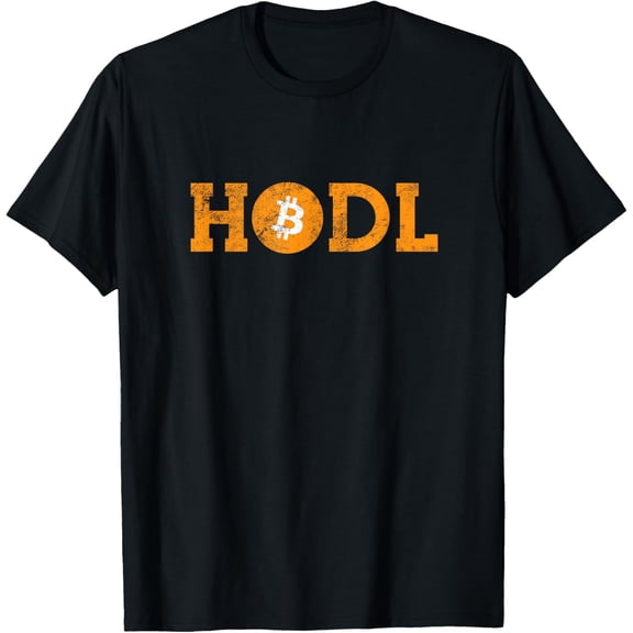 Bitcoin Hodl Vintage Distressed Bitcoin Logo Coin Gift T-ShirtMen and women, White Black T-shirt, size: Extra large S-4XL