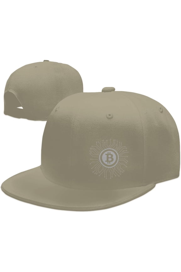 Bitcoin Logo Bitcoin Sign Hats for Men Women Flat Bill Brim Dad Hats Adjustable Black Hip Hop Baseball Cap
