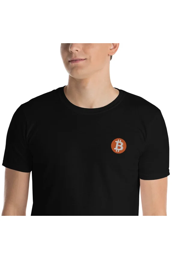 Bitcoin Logo Embroidery T-shirt crypto trader investor gift tee | eBay