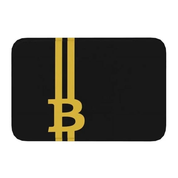 Bitcoin Logo Pattern Front Door Floor Entrance Mat BTC Cryptocurrency Blockchain Kitchen Bathroom Doormat Bedroom Carpet Rug