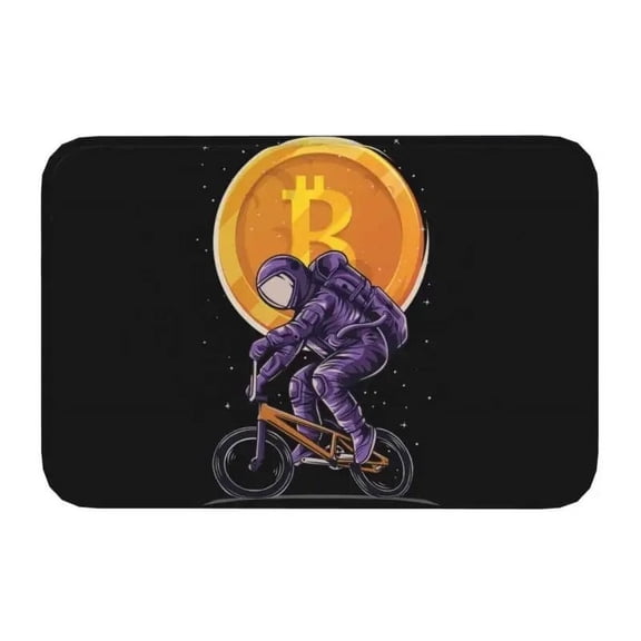 Bitcoin Logo Pattern Front Door Floor Entrance Mat BTC Cryptocurrency Blockchain Kitchen Bathroom Doormat Bedroom Carpet Rug