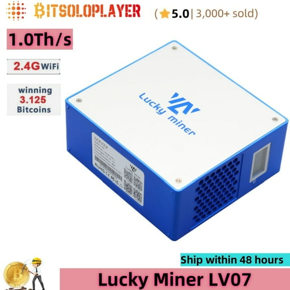 Bitcoin Miner Lucky Miner LV07 BTC Solo Mining Machine 1Th/s Bitaxe Ultra Upgrade Lucky Miner V7 Crypto ASIC Miner Bitcoin Lottery Miner