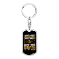 thumbnail image 1 of Bitcoin Price Sometimes Crypto Stainless Steel or 18k Gold Premium Swivel Dog Tag Keychain, 1 of 16