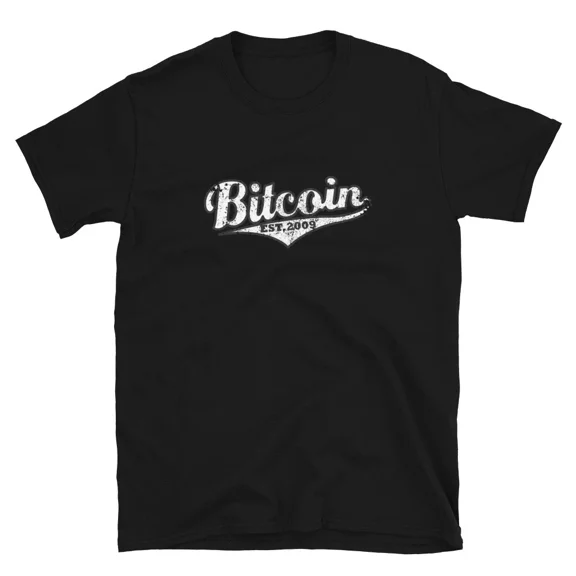 Bitcoin Retro Logo white vintage distressed T-shirt Crypto Trader Gift Tee | eBay