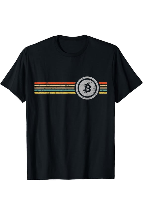 t-shirt Bitcoin Retro Vintage BTC Logo Crypto Currency Blockchain T-Shirt mens t shirt,black,women,funny,misfits,men,journey