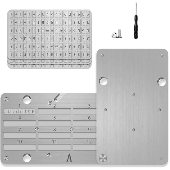 Bitcoin SeedPlate Password Notebook with 3 Letter Boards and Screwdriver, Compact Stainless Steel Crypto Security Kit