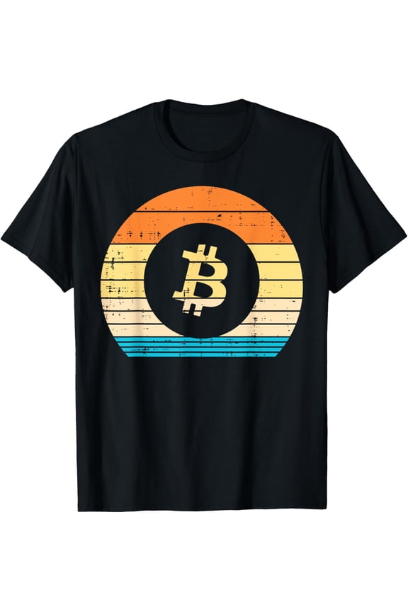 Bitcoin Sunset Retro BTC Crypto Cryptocurrency Men Women T-Shirt