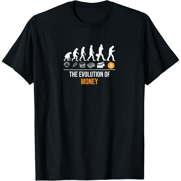 Bitcoin The Evolution Of Money T-Shirt men and women can wear, black, white, gifts