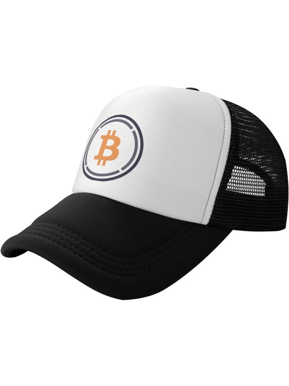 Bitcoin Trucker Hat - Mesh Baseball Snapback Cap for Men Or Women Outdoors Black