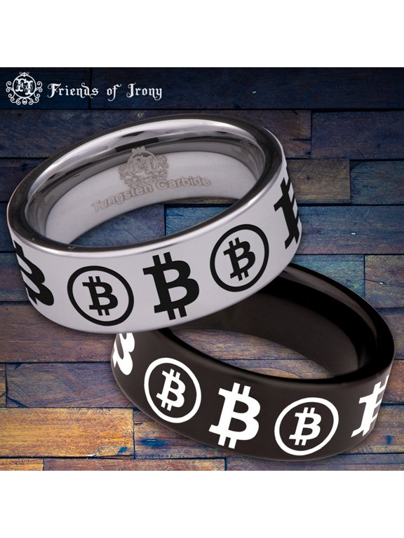 Bitcoin Tungsten Carbide Ring