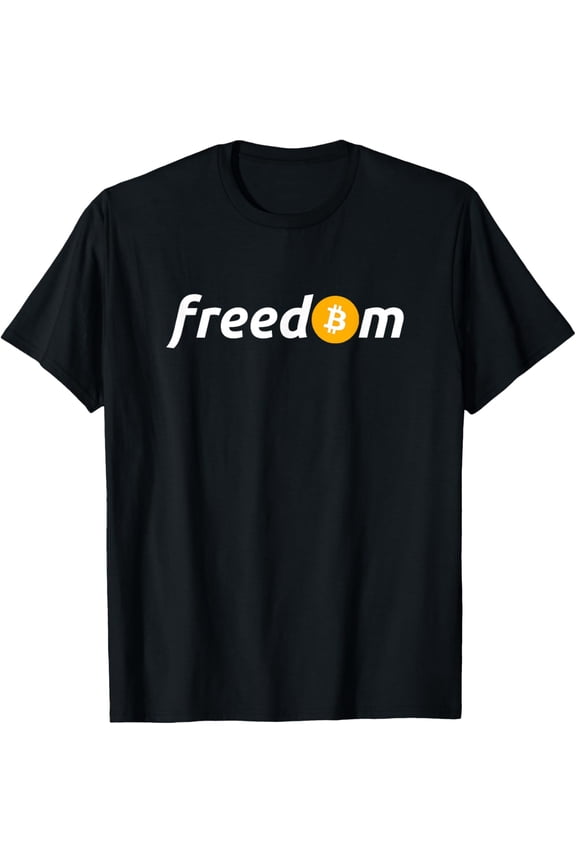 Bitcoin means Freedom: BTC Logo T Shirt for Crypto Fans T-ShirtMen and women, White Black T-shirt, size: Extra large S-4XL