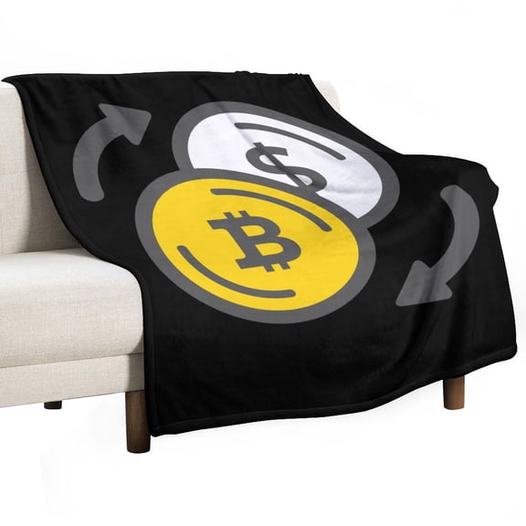 Bitcoins And Dollar Super Soft Blanket Flannel Throw Blanket Flannel Microfiber Blankets for Couch Bed Sofa Fluffy and Warm 50"x60"