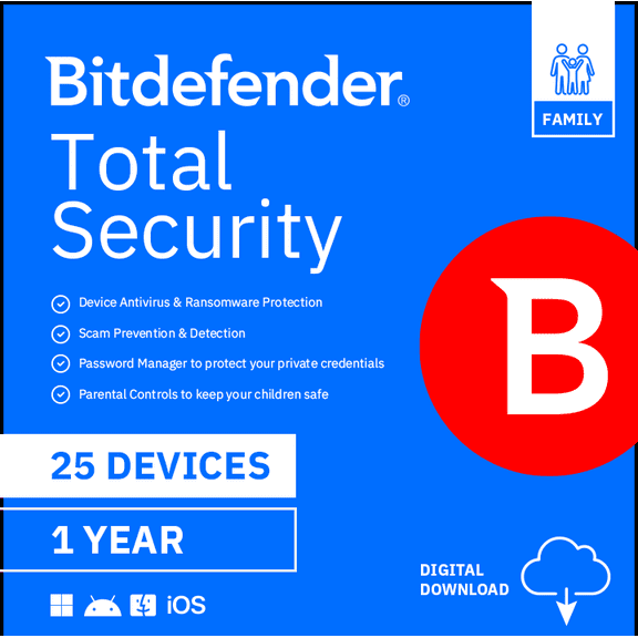 Bitdefender Total Security Family 25 Devices/1 Yr
