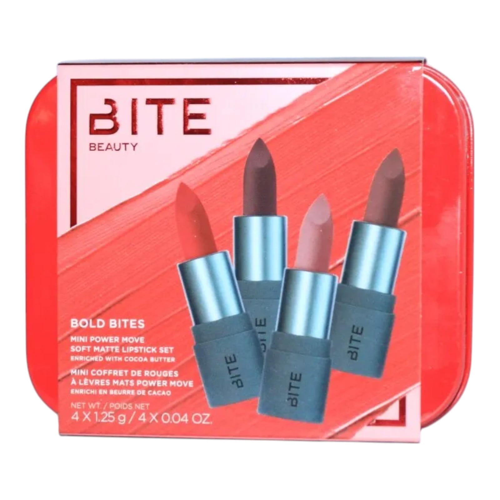 Bite Beauty BOLD BITES Mini Power Move Soft Matte Lipstick Set of 4 - 0.04 Oz each