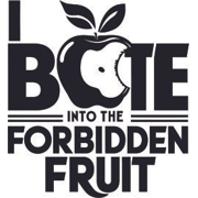 Bite Into the Forbidden Fruit Bold Statement Quote for Dorm Office Quotes Humor Saying Wall Art Sticker Designs Vinyl Stickers For Home House Walls Rooms Windows Bedroom Decoration Size 26x26 inch