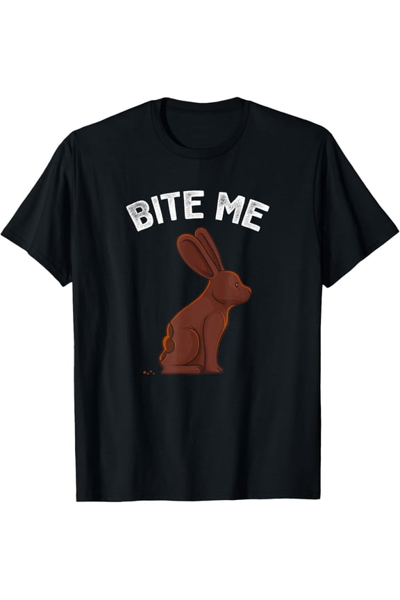 Bite Me Easter Bunny Funny Joke Meme Men Women T-Shirt tee