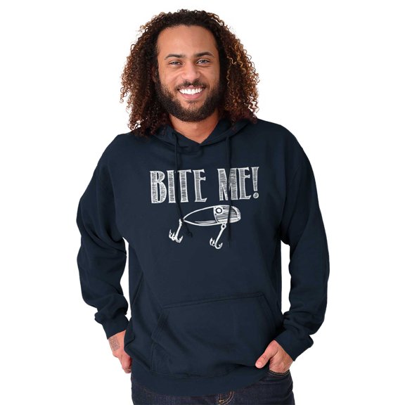 Bite Me Fish Bait Funny Fishing Humor Hoodie Sweatshirt Women Men Brisco Brands S