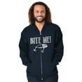 thumbnail image 1 of Bite Me Fish Bait Funny Fishing Humor Zip Up Hoodie Men's Women's Brisco Brands X, 1 of 6