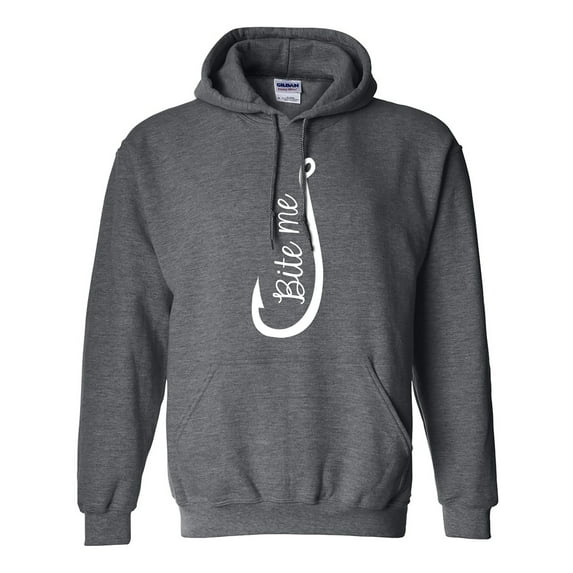Bite Me Fish Hook Adult Hooded Sweatshirt