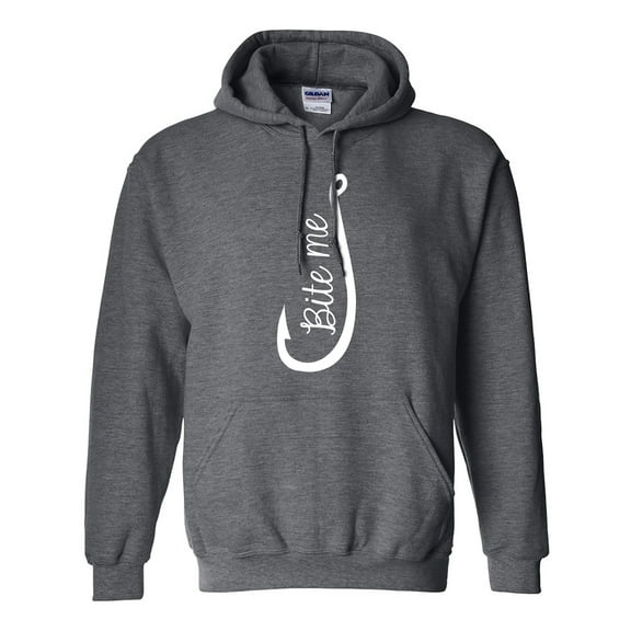 Bite Me Fish Hook Adult Hooded Sweatshirt