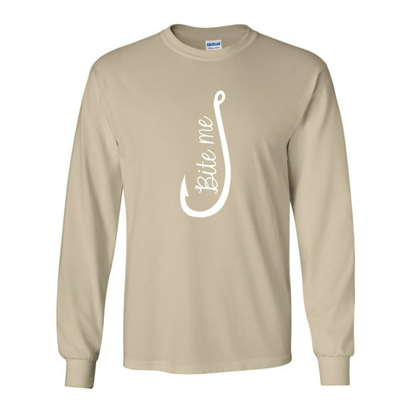 Bite Me Fish Hook Adult Long Sleeve T-shirt